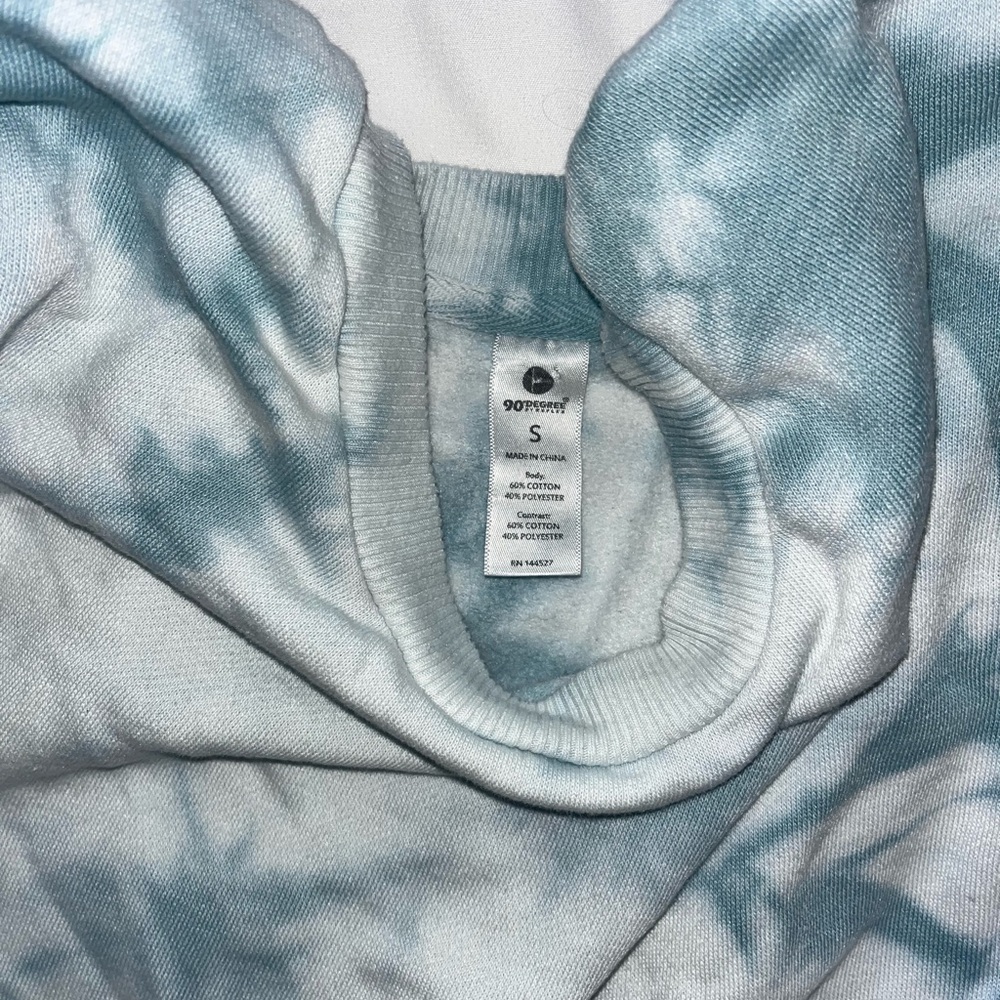 90 Degree By Reflex Women's Light Blue Tie-Dye Sweater